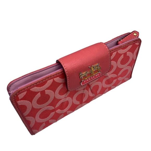 y2k COACH Carriage Signature Canvas Wallet - Picture 4 of 10